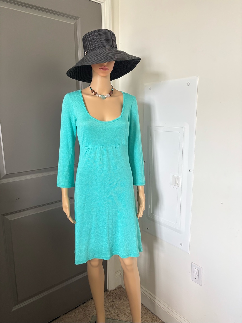 Michael Stars Scoop-Neck Dress Turquoise Blue stretch size 4-6 used